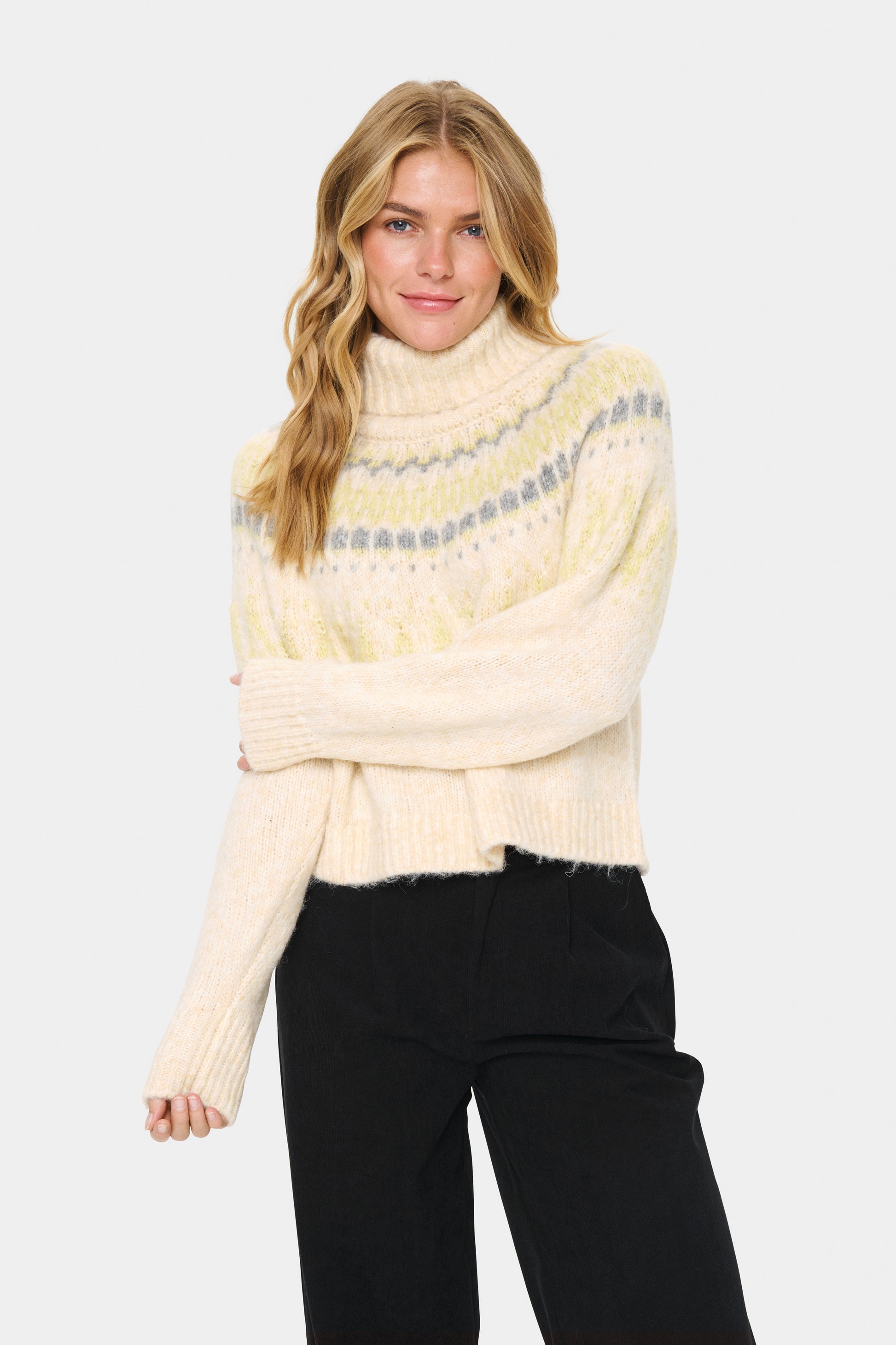 SAINT TROPEZ MEGNA ROLLNECK PULLOVER - ICE MELANGE