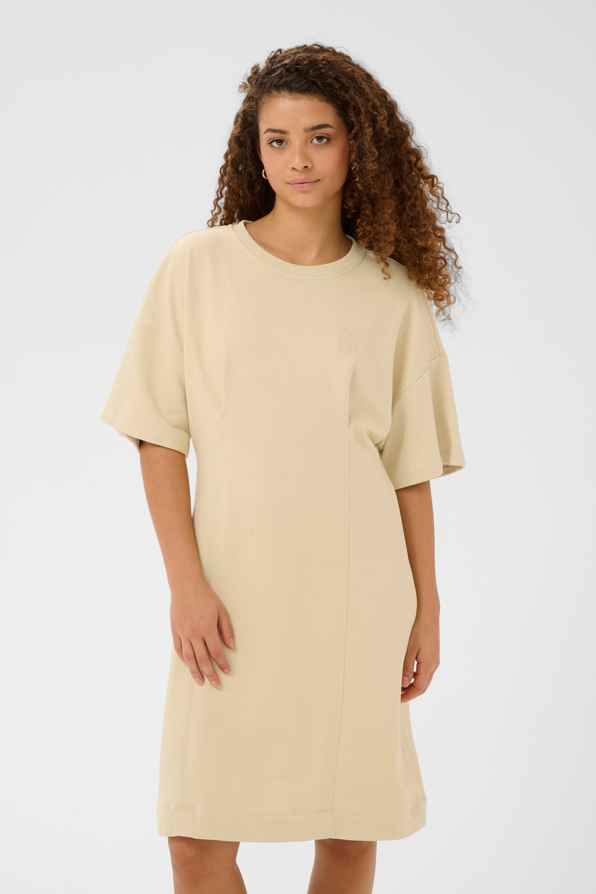 SAINT TROPEZ PAULETTE SWEAT DRESS - BROWN RICE