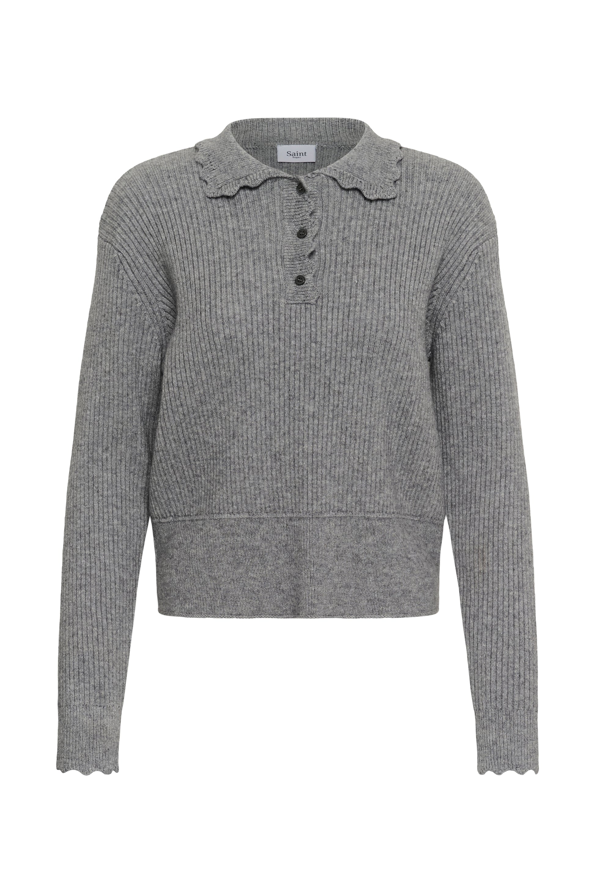SAINT TROPEZ TRISTEN LS POLO - MIST GREY