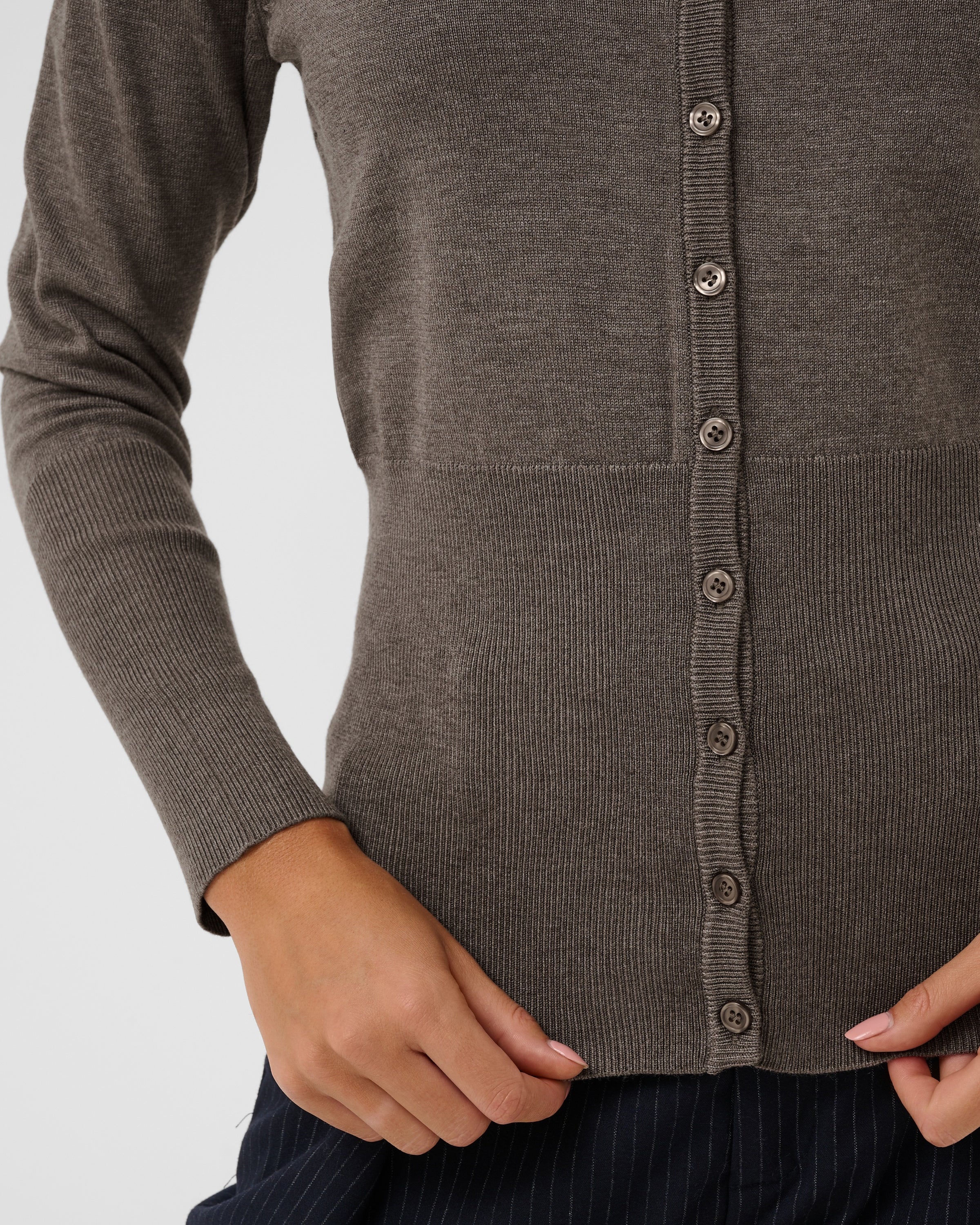 SAINT TROPEZ MLA CARDIGAN - MINK MELANGE