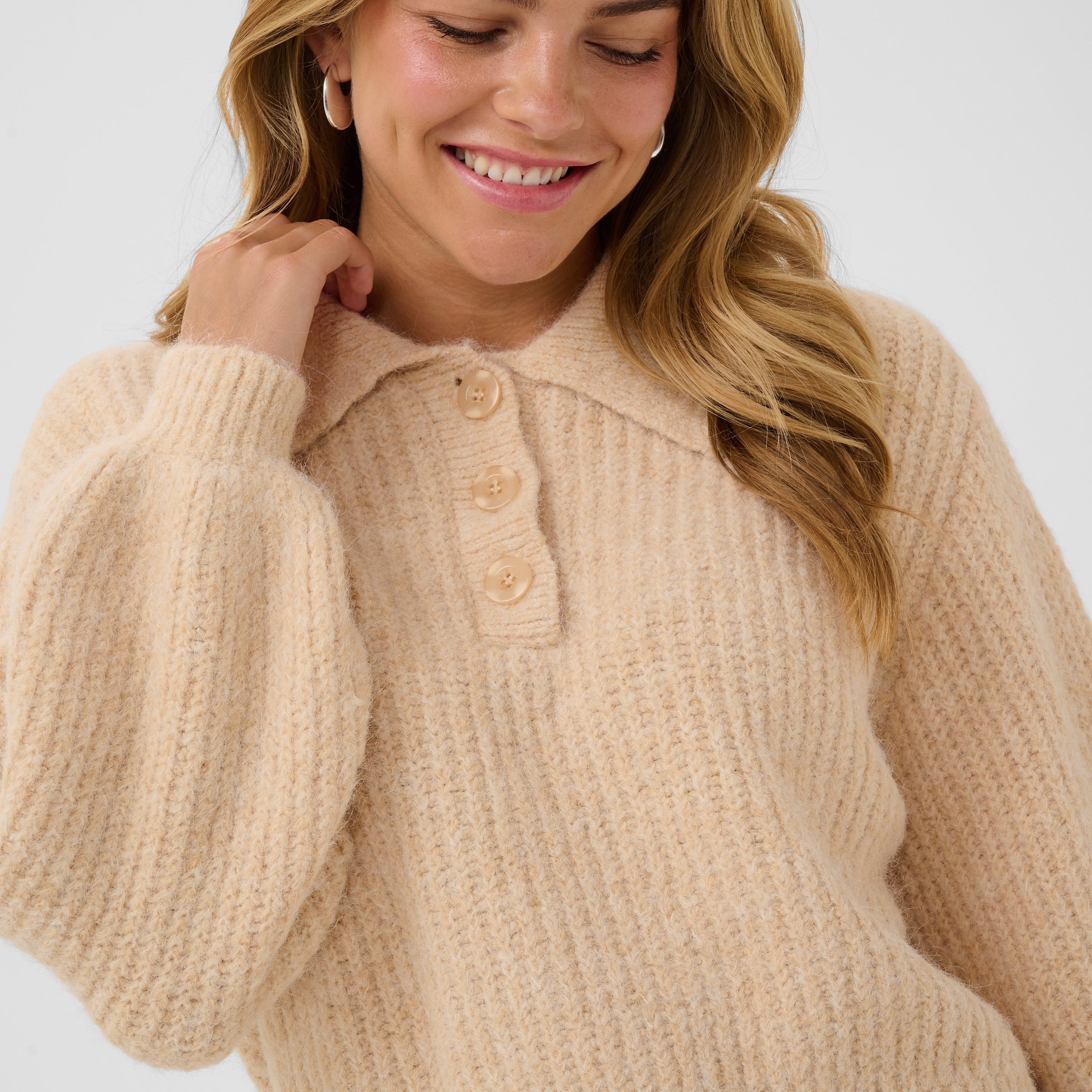 SAINT TROPEZ TABBATHA POLO PULLOVER - RUTABAGA