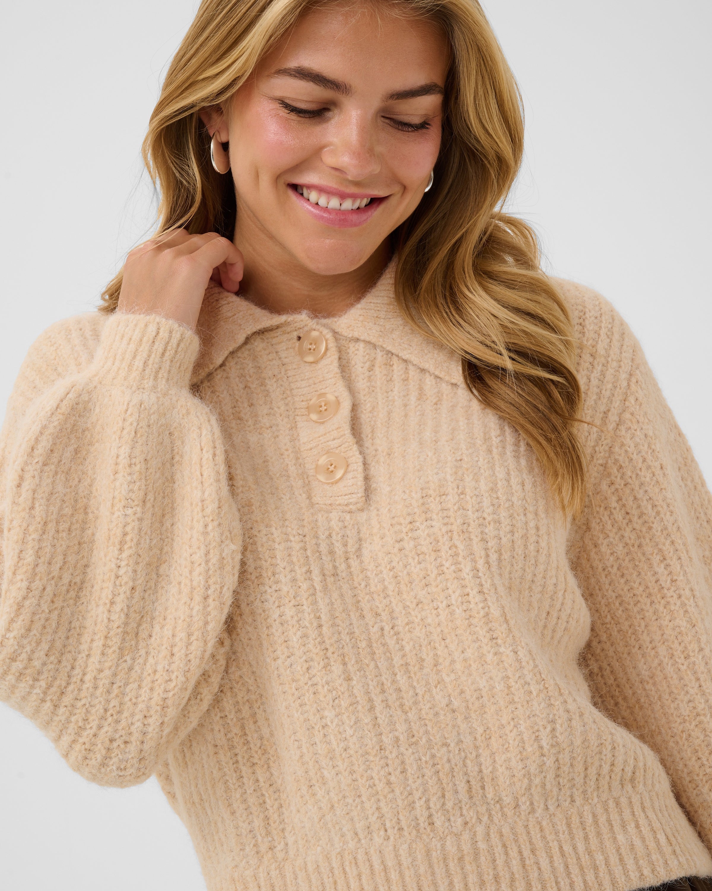 SAINT TROPEZ TABBATHA POLO PULLOVER - RUTABAGA