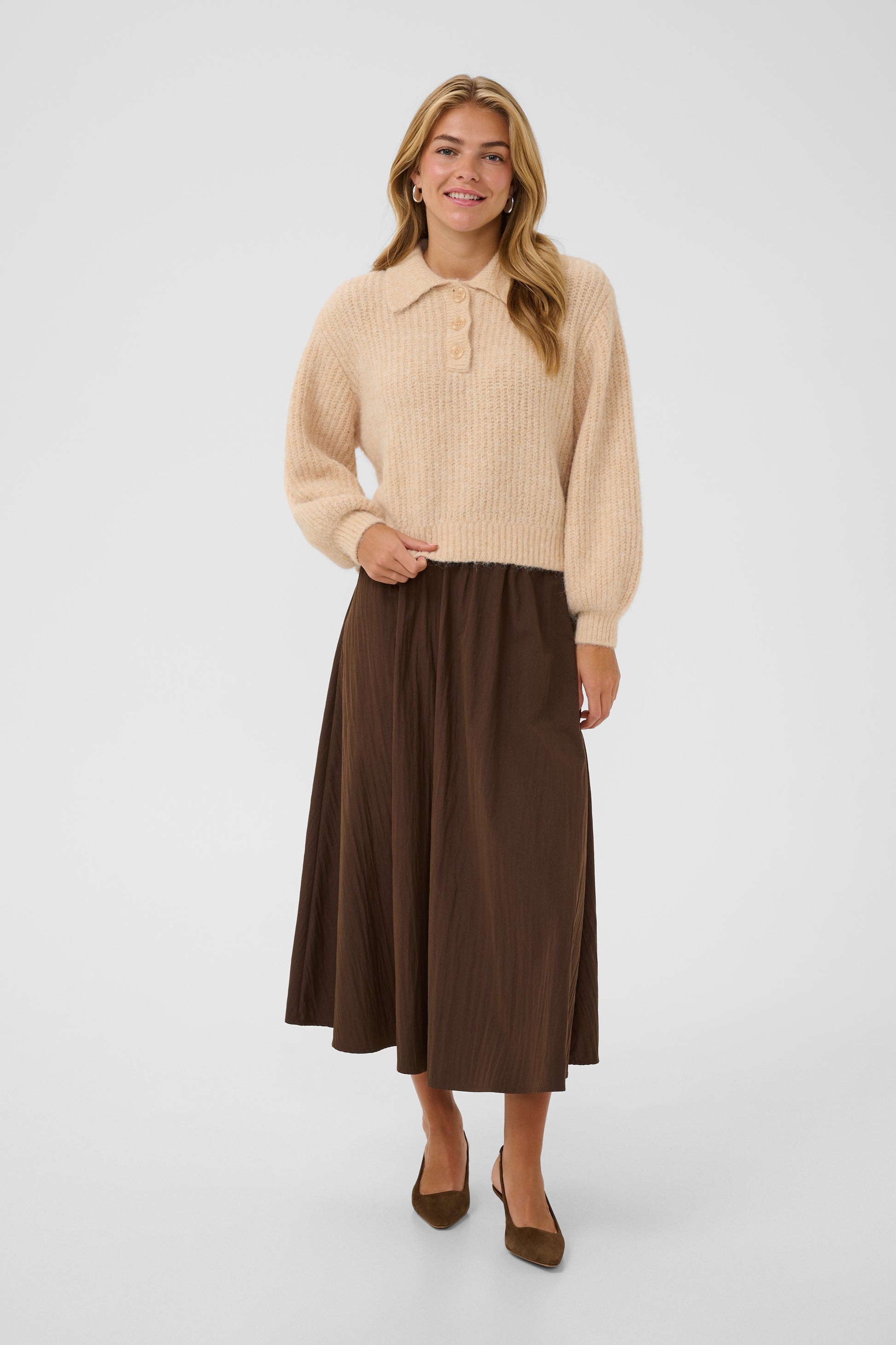 SAINT TROPEZ TABBATHA POLO PULLOVER - RUTABAGA