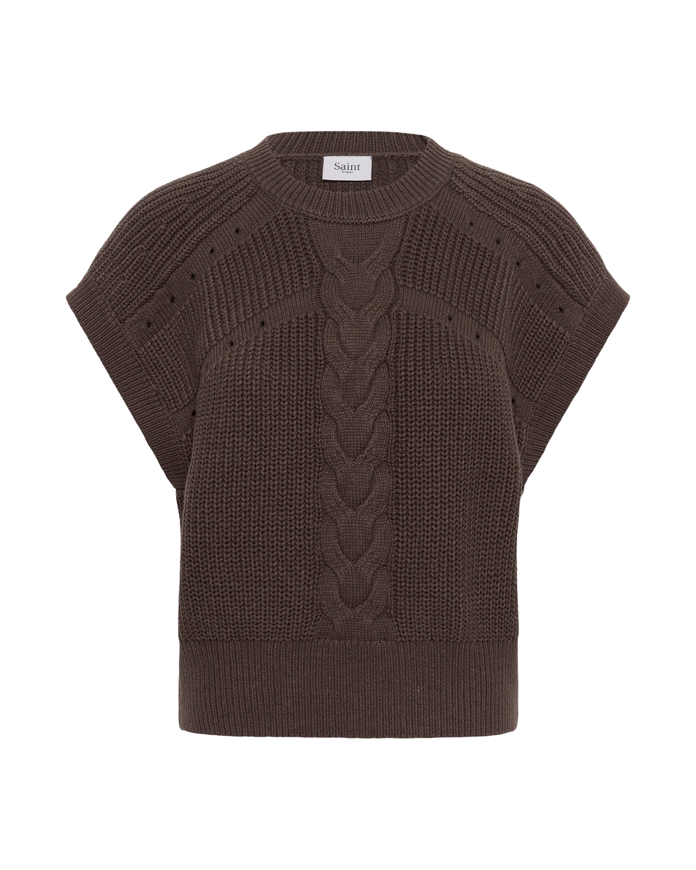 SAINT TROPEZ TRUNE VEST - CHOCOLATE BROWN