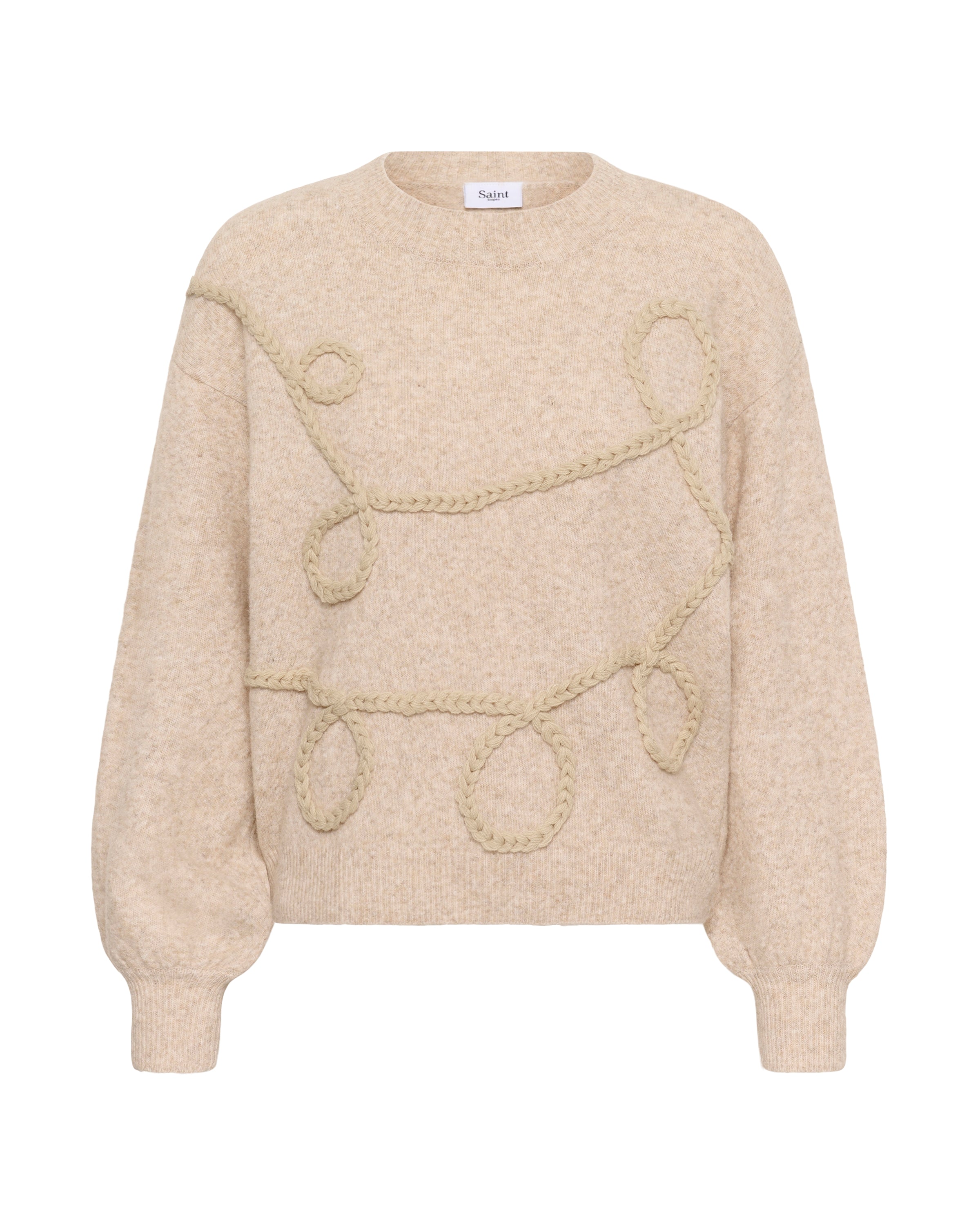 SAINT TROPEZ TITIA PULLOVER - CREME MELANGE