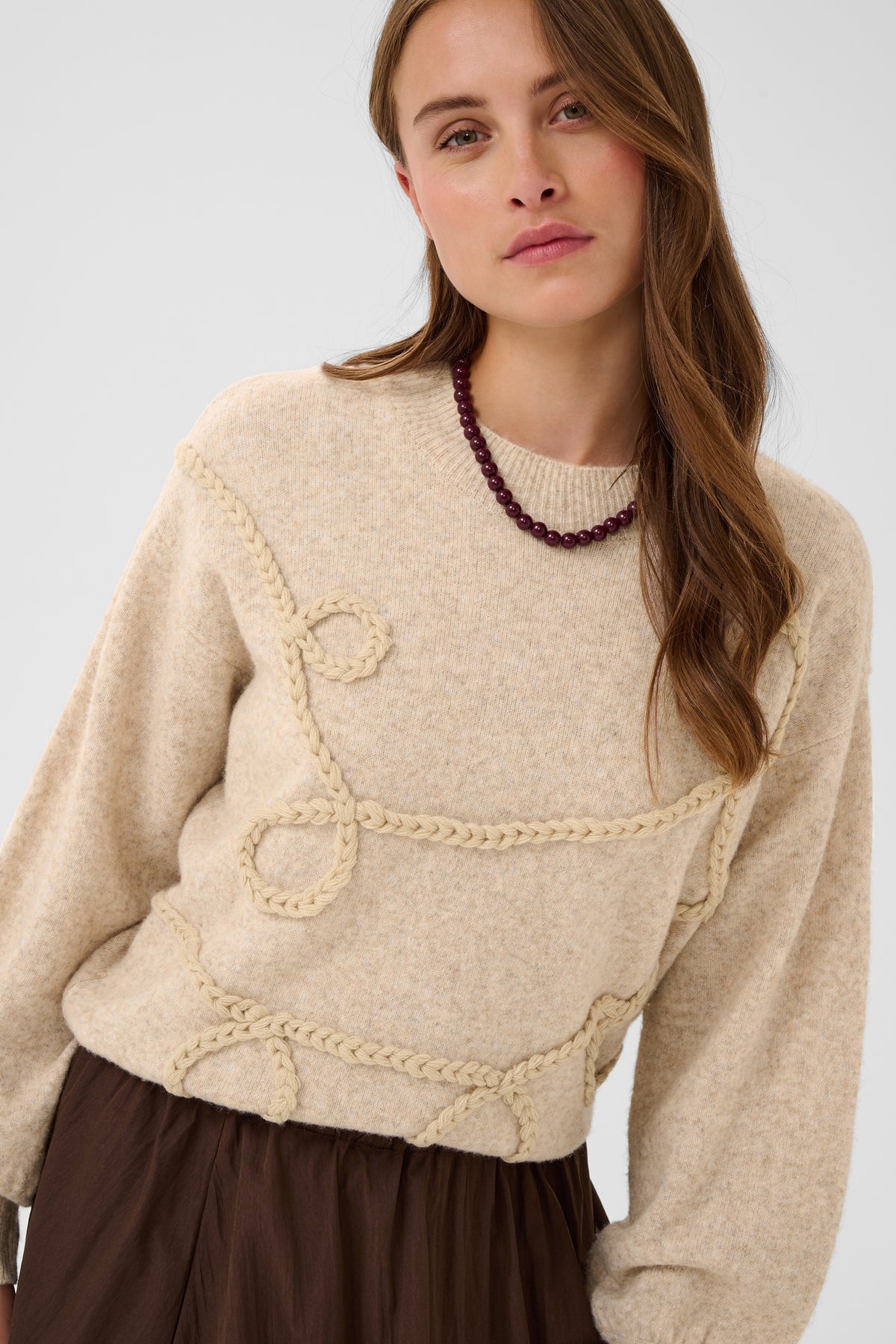 SAINT TROPEZ TITIA PULLOVER - CREME MELANGE