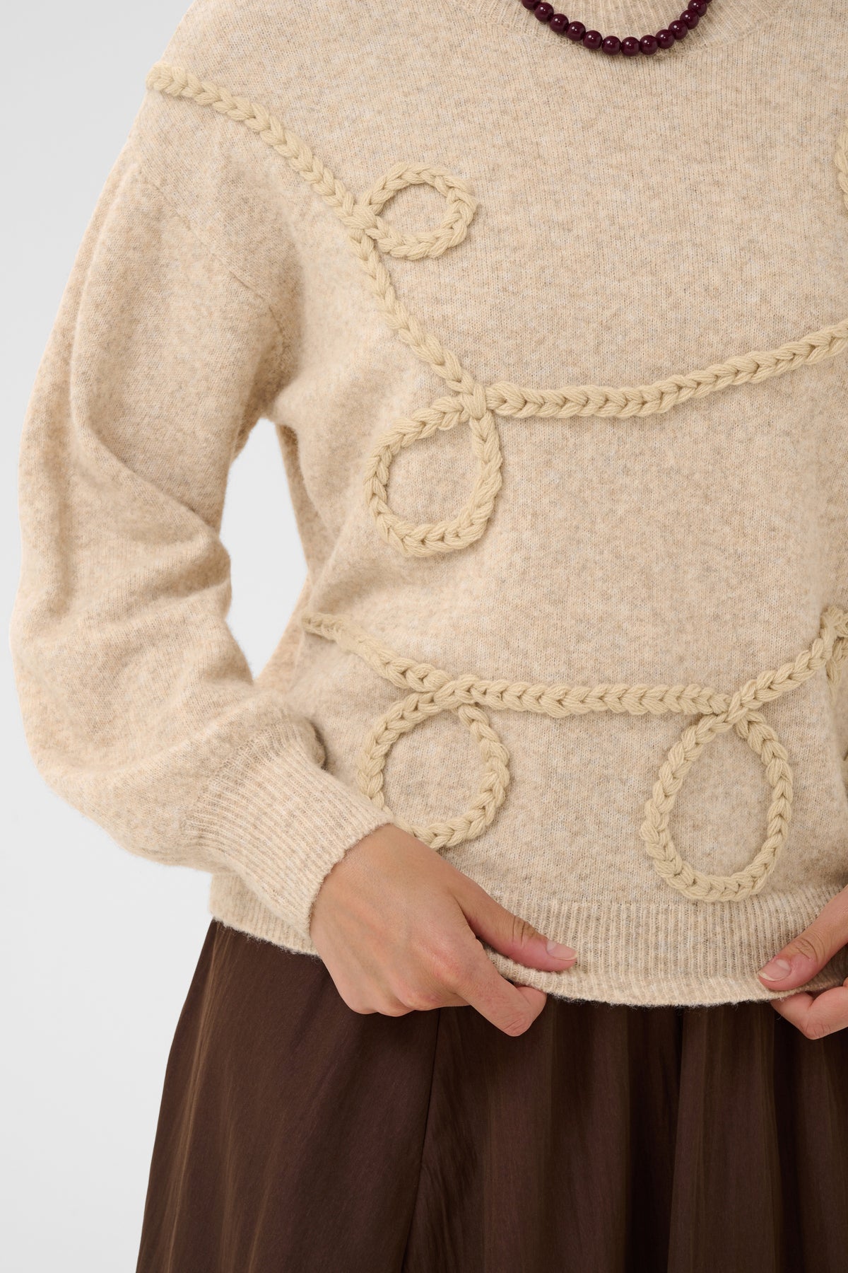 SAINT TROPEZ TITIA PULLOVER - CREME MELANGE