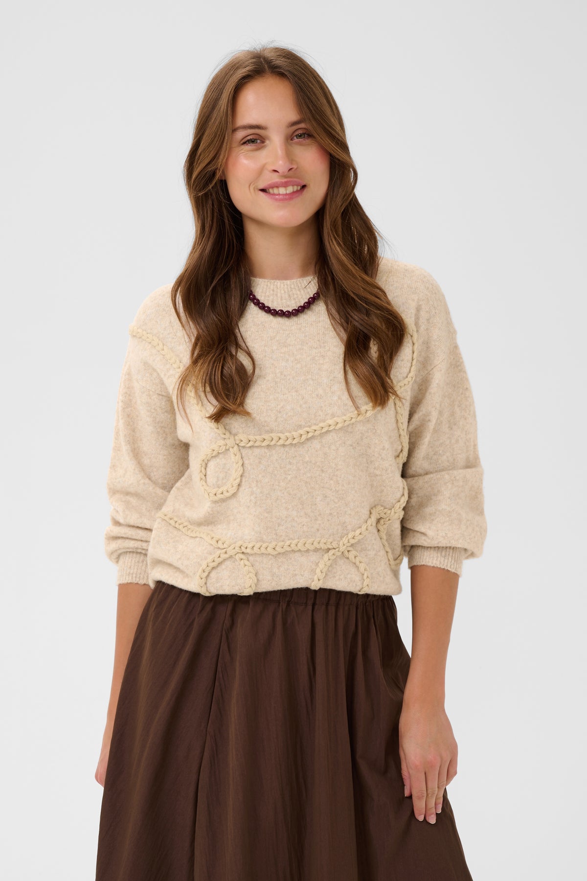 SAINT TROPEZ TITIA PULLOVER - CREME MELANGE