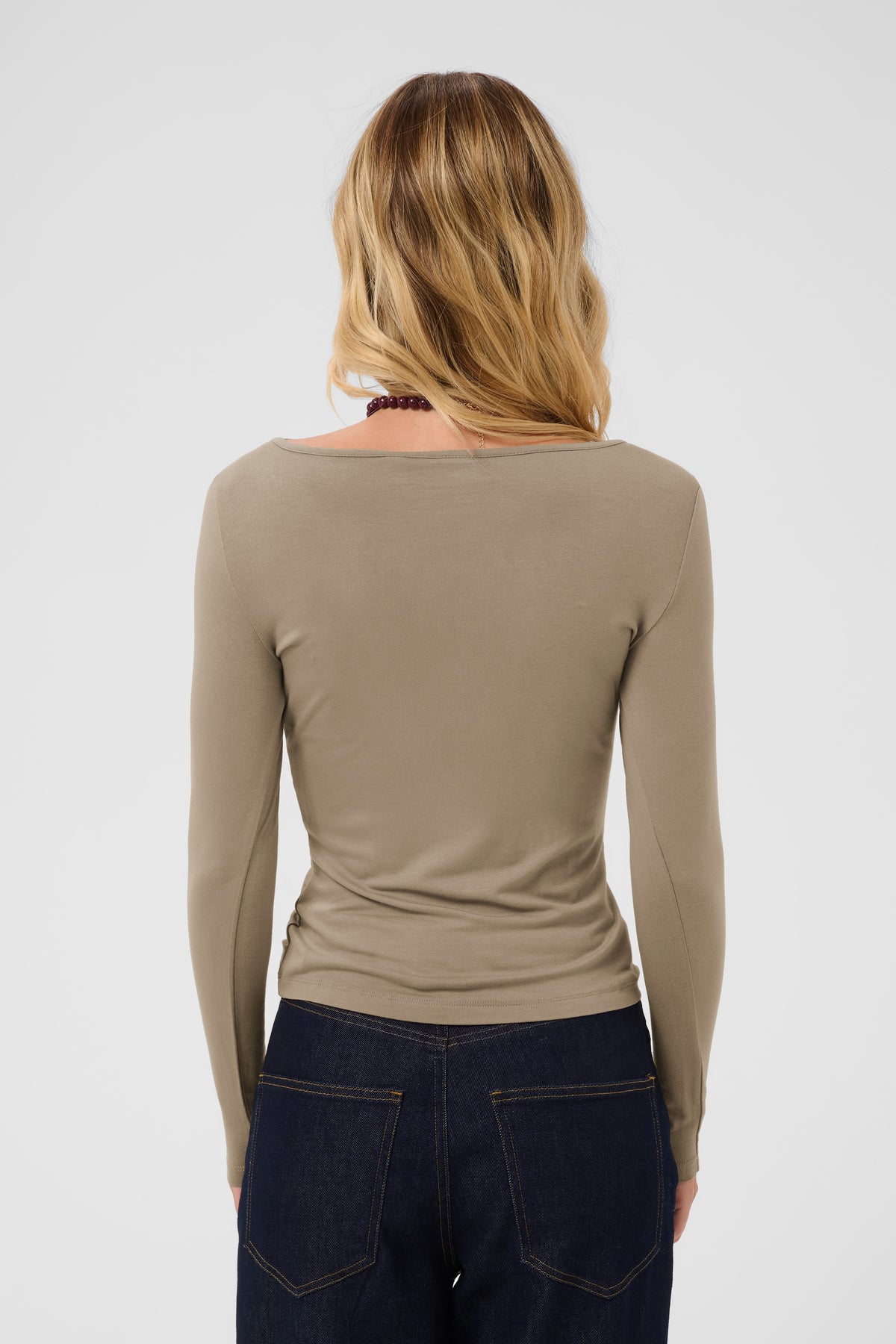 SAINT TROPEZ VIGGA LS TOP - WEATHERED TEAK