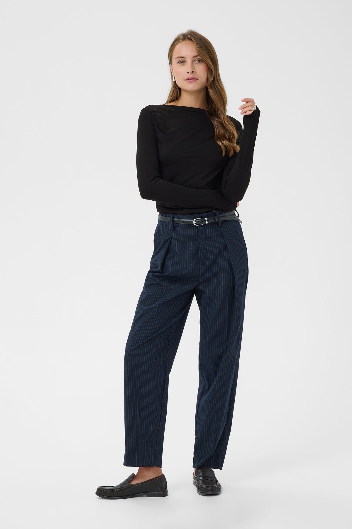 SAINT TROPEZ VIGGA LS TOP - BLACK