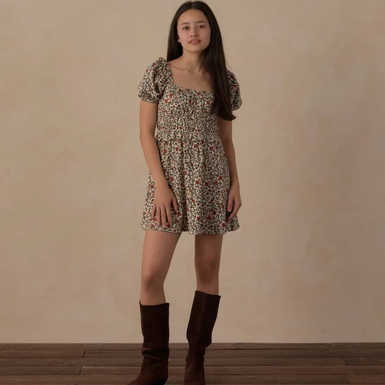 RYLEE + CRU TEEN SHAYLA DRESS - HOLIDAY FLORAL