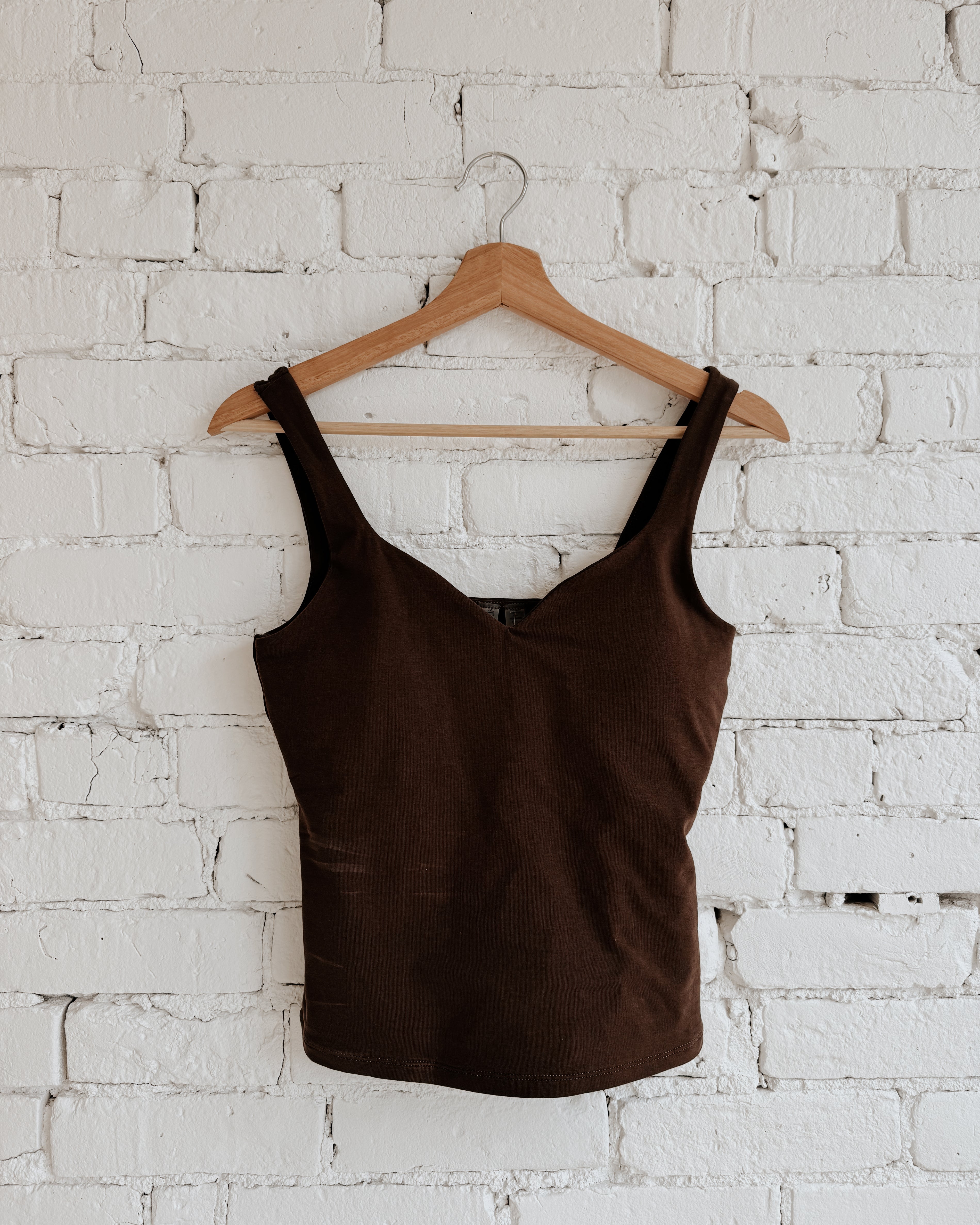 COTTON CORE IMANE SWEETHEART TANK - MOCHA