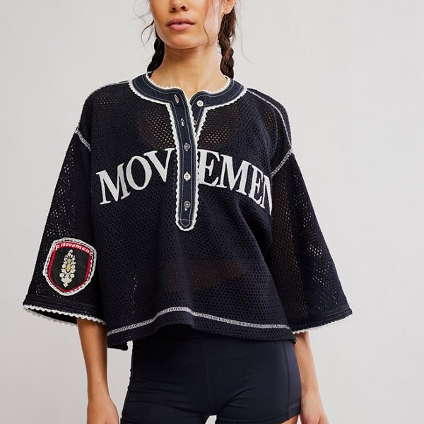 FREE PEOPLE CAMP OUT TEE - BLACK