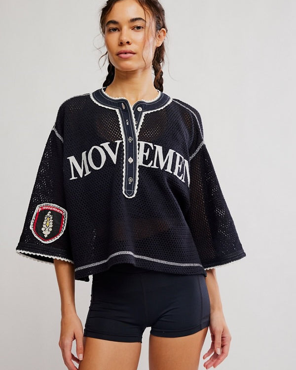 FREE PEOPLE CAMP OUT TEE - BLACK