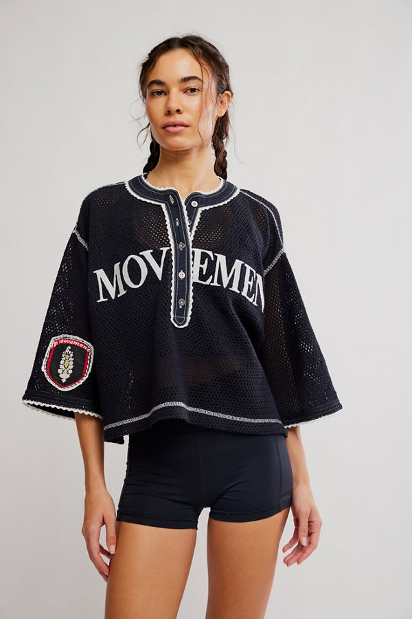 FREE PEOPLE CAMP OUT TEE - BLACK