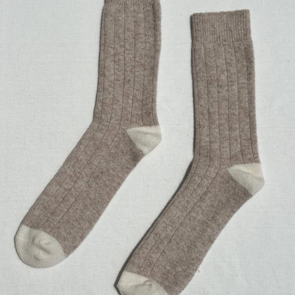 LE BON SHOPPE EXTENDED CASHMERE SOCKS - FAWN