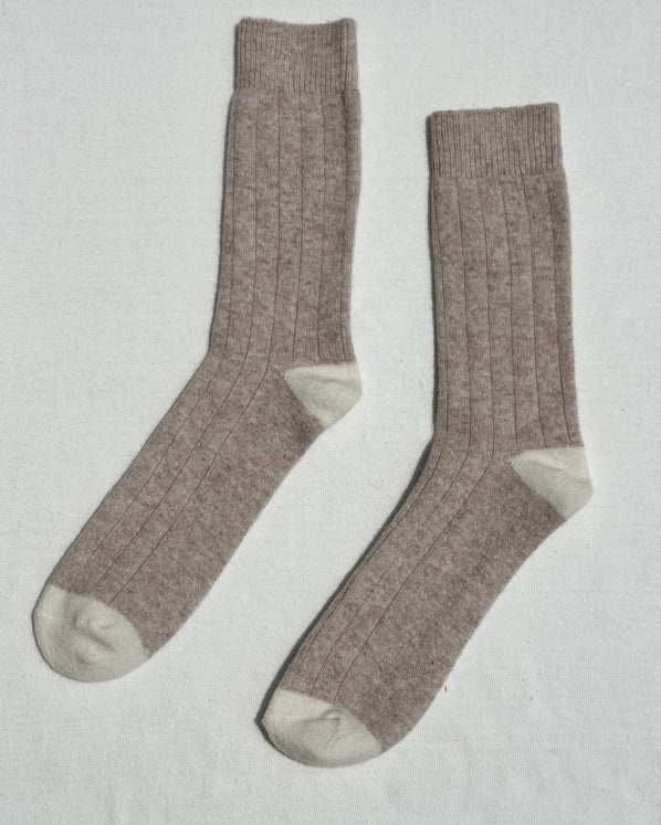 LE BON SHOPPE EXTENDED CASHMERE SOCKS - FAWN