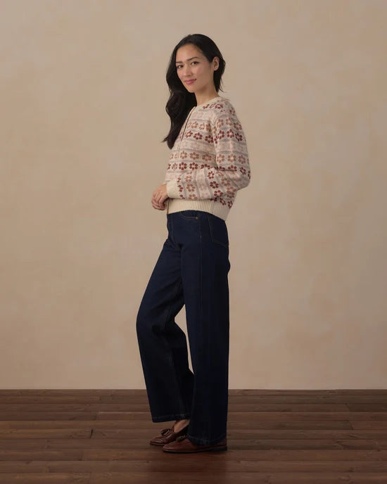 RYLEE + CRU CHEYENNE CARDIGAN - FLOWER FAIR ISLE