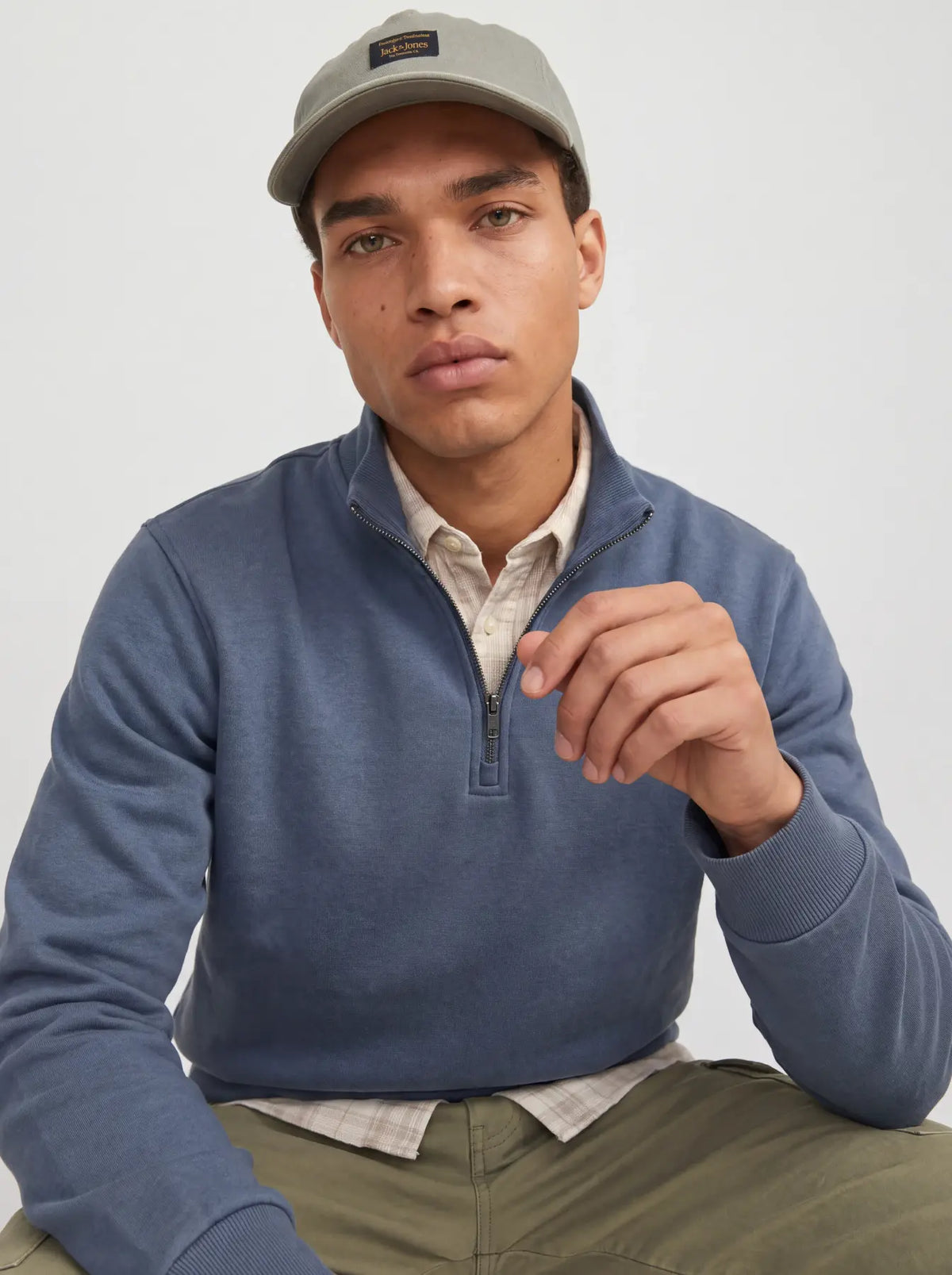 JJ BRADLEY SWEAT HALF ZIP PULLOVER - TURBULENCE