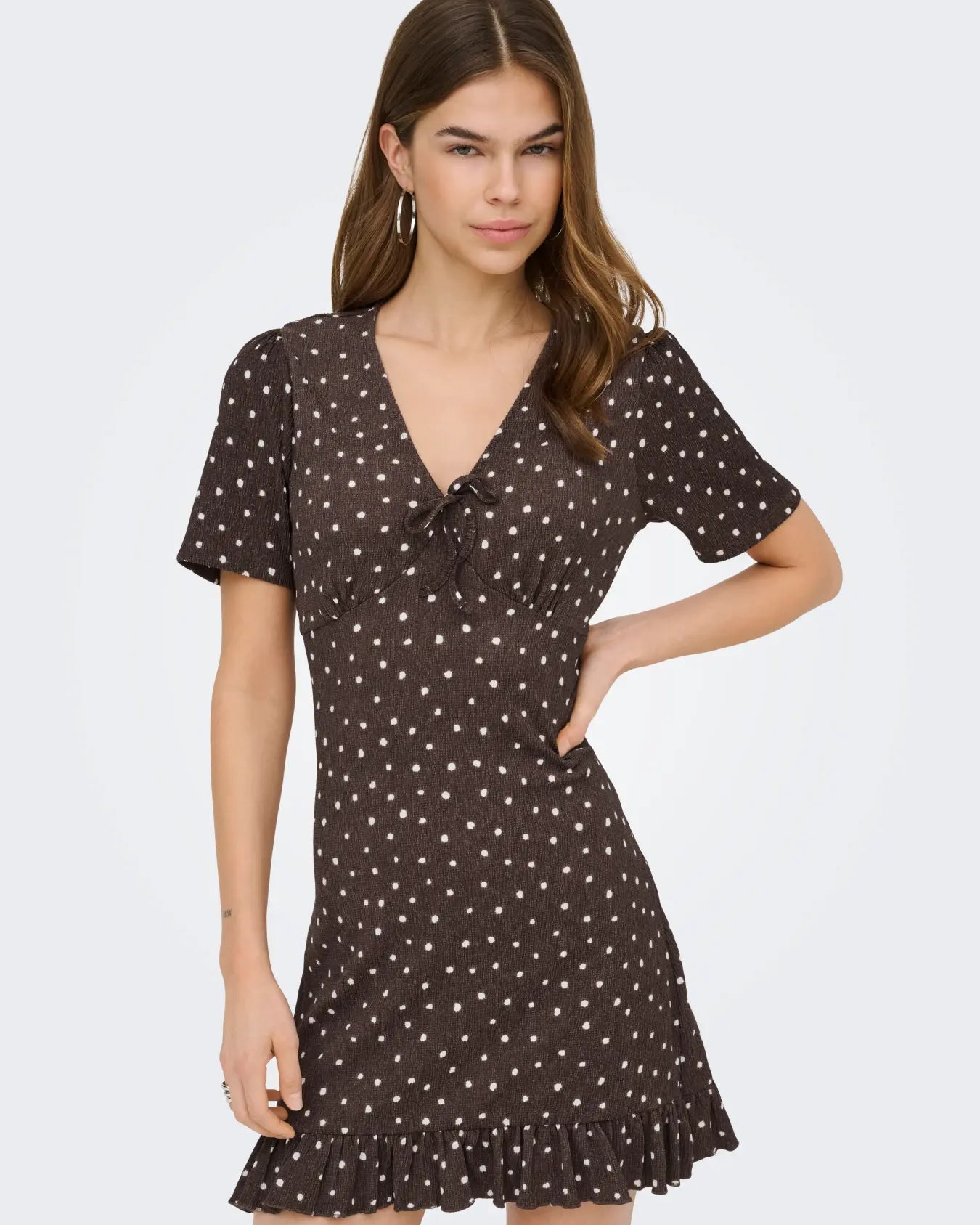 ONLY MOLLY V NECK DRESS - SHOPPING BAG DOT