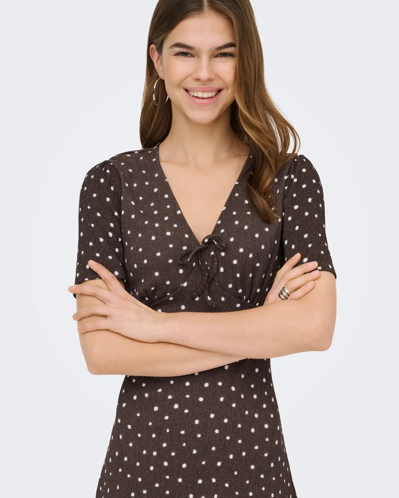 ONLY MOLLY V NECK DRESS - SHOPPING BAG DOT