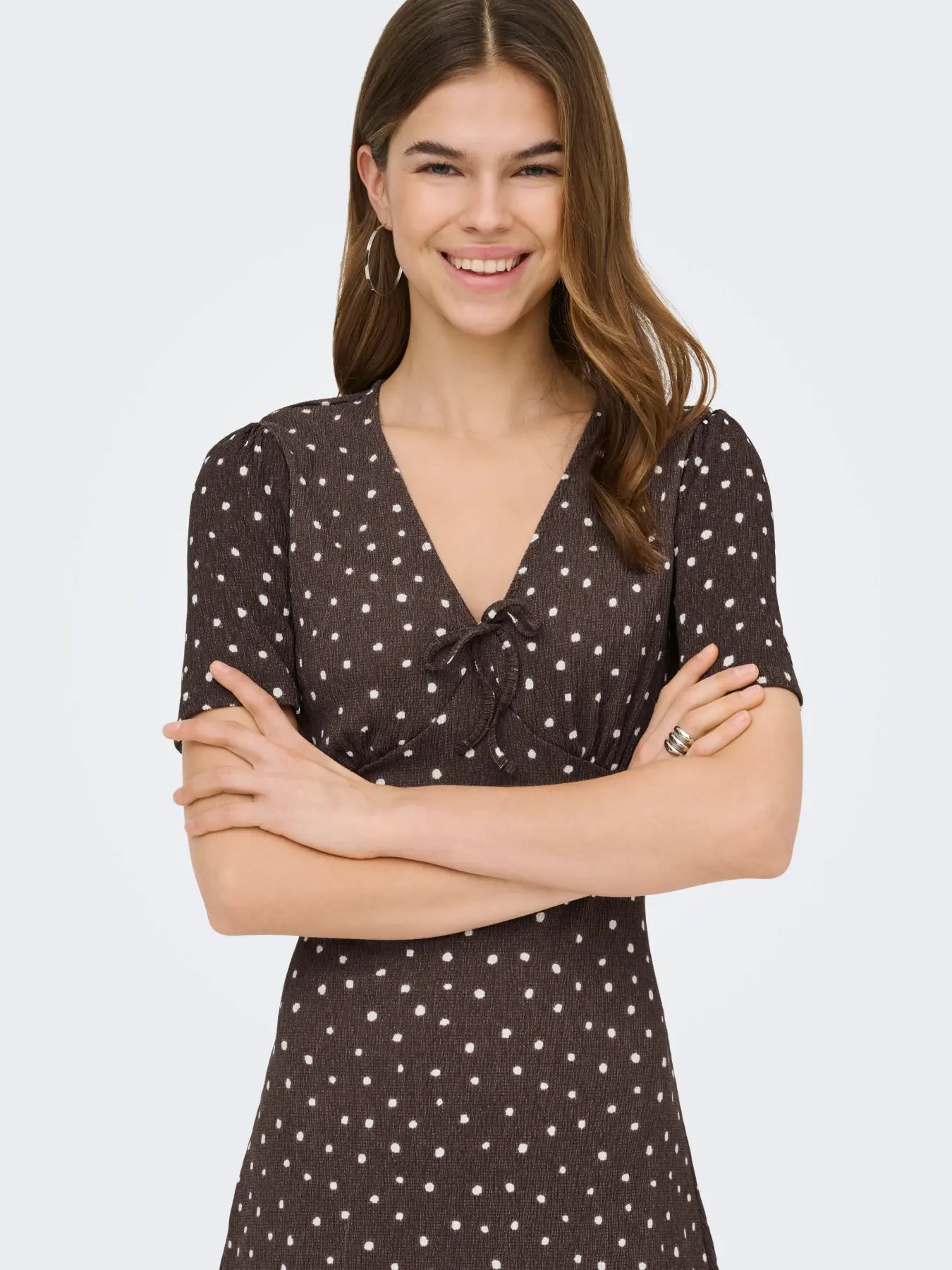ONLY MOLLY V NECK DRESS - SHOPPING BAG DOT