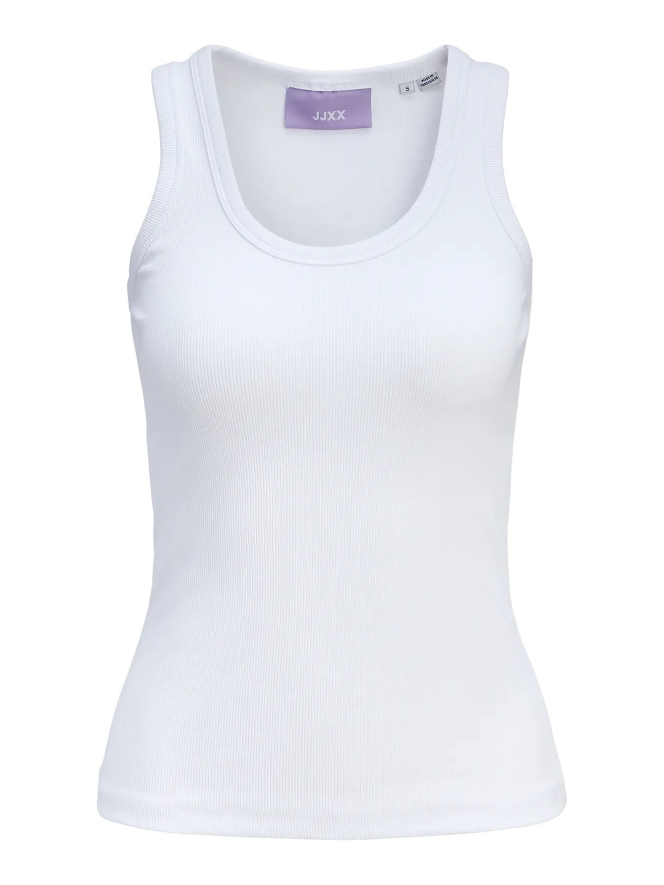 JJXX FRIDA U NECK RIBBED TANK - BRIGHT WHITE