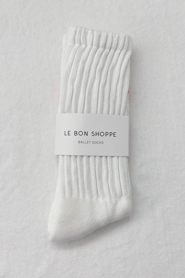 LE BON SHOPPE BALLET SOCKS - WHITE