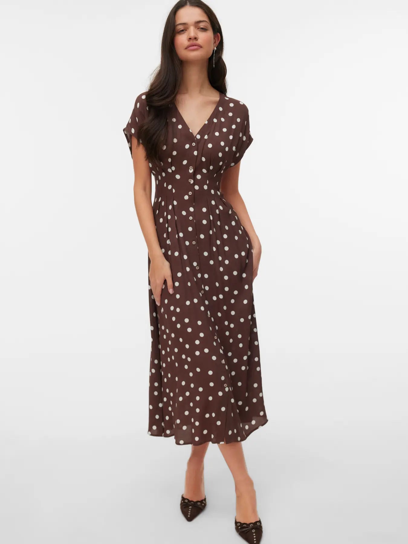 VM ELISA MIDI PRINTED DRESS - CHOCOLATE MARTINI