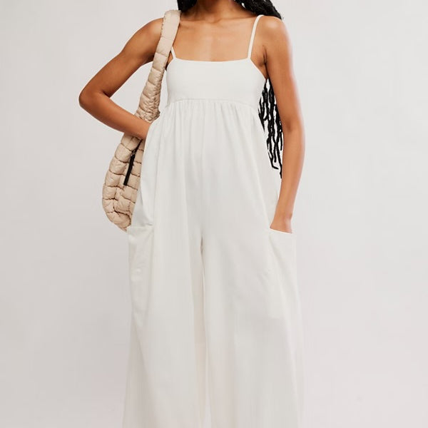 FREE PEOPLE HOT SHOT STRAPPY ONESIE - IVORY