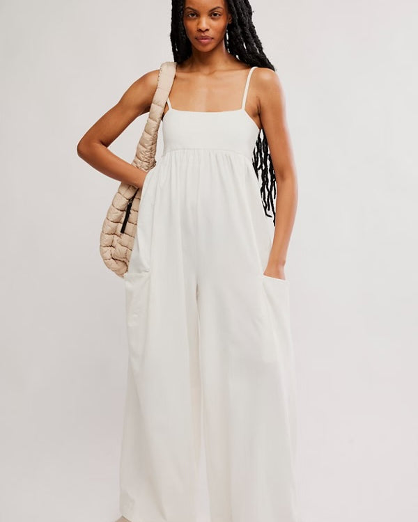 FREE PEOPLE HOT SHOT STRAPPY ONESIE - IVORY