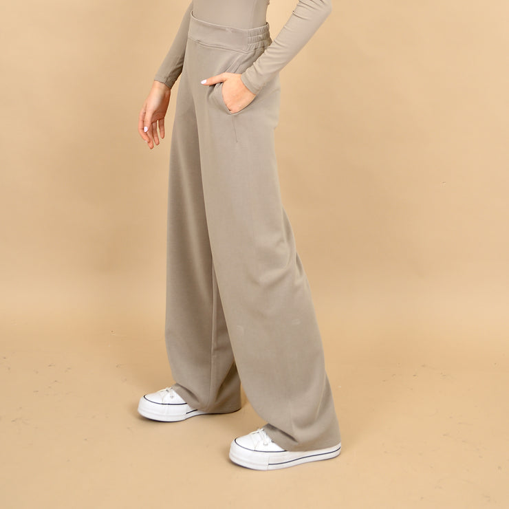 VICTORIA SUPER SOFT MODAL WIDE LEG PANT - NOMAD