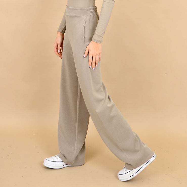 VICTORIA SUPER SOFT MODAL WIDE LEG PANT - NOMAD