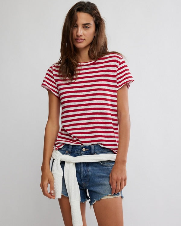 FREE PEOPLE NORA TEE - RED COMBO