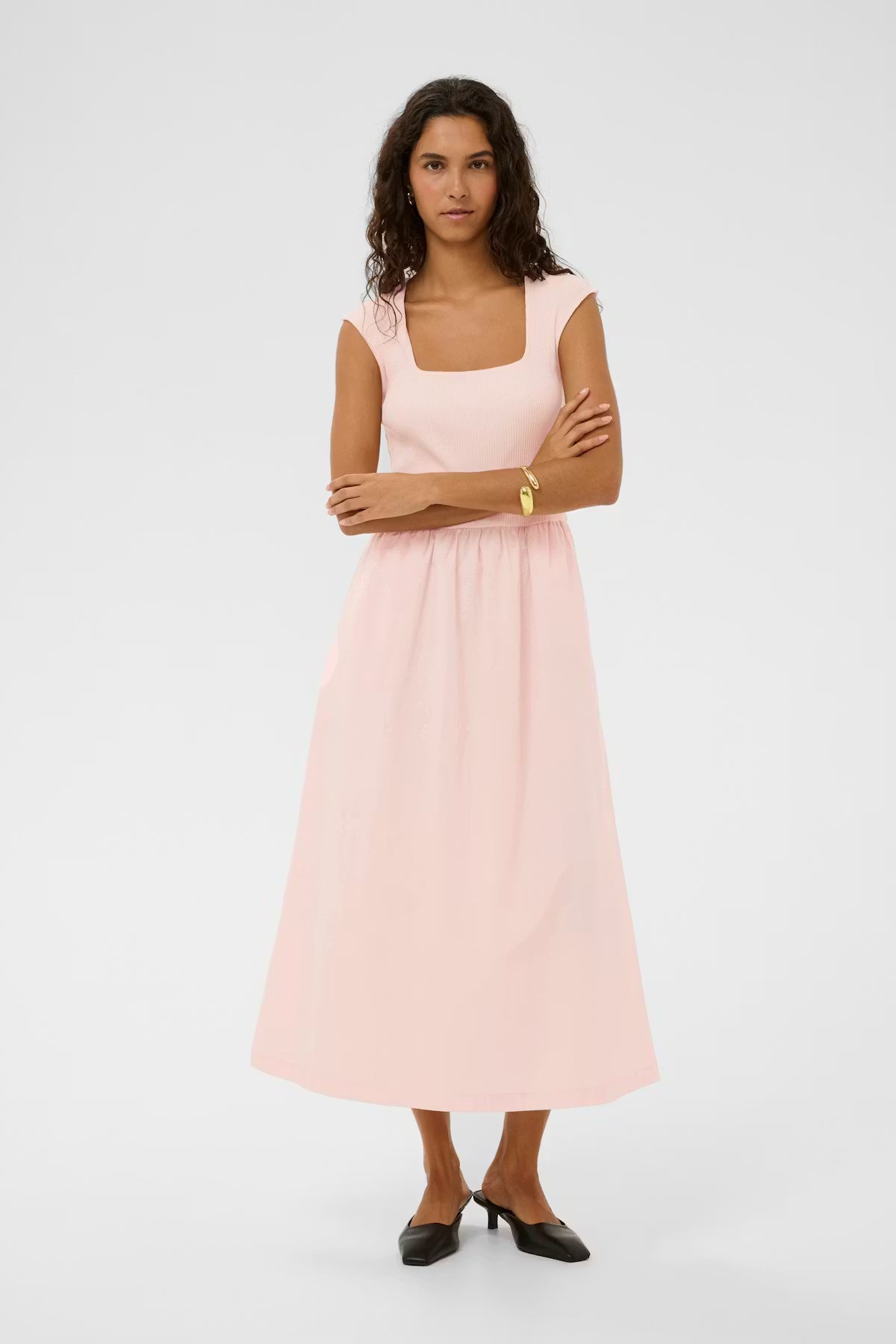 SOAKED SIMONE PHOEBE MIDI DRESS - PEARL BLUSH