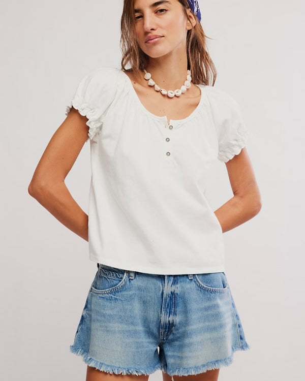 FREE PEOPLE ISSA TEE - WHITE