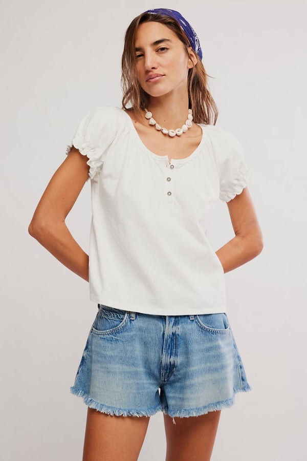 FREE PEOPLE ISSA TEE - WHITE