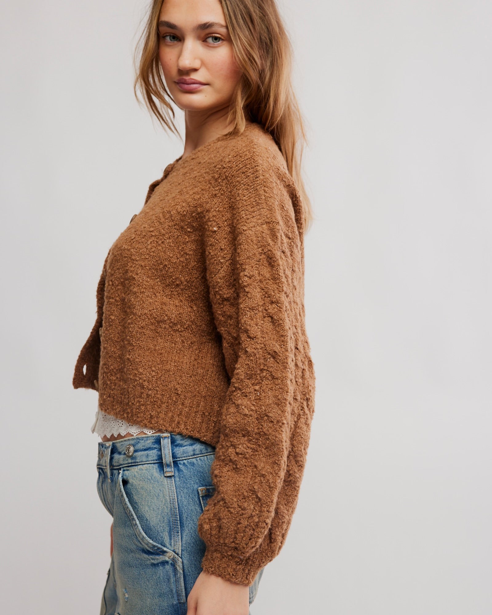 FREE PEOPLE THISTLE CARDI - MACADAMIA