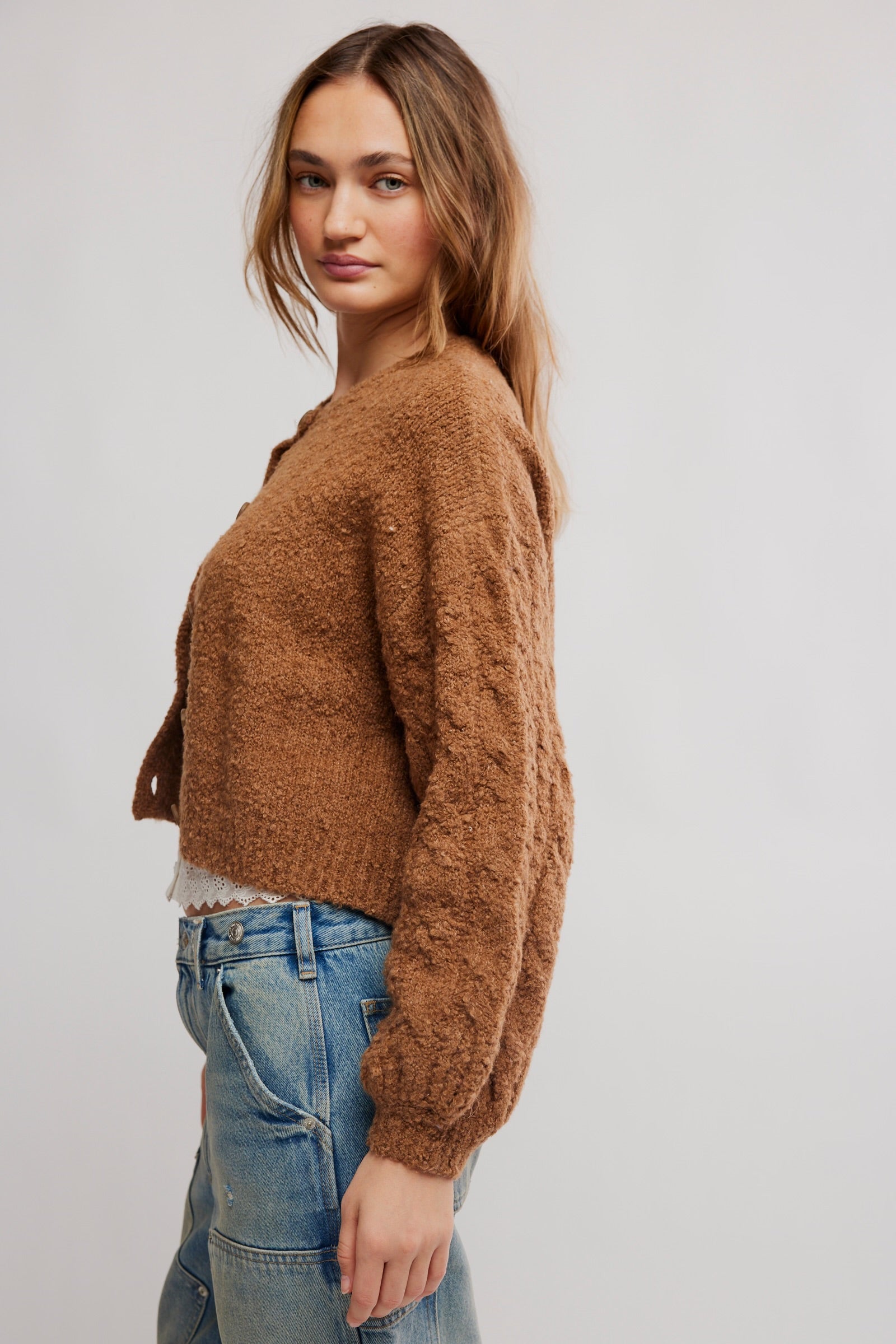 FREE PEOPLE THISTLE CARDI - MACADAMIA