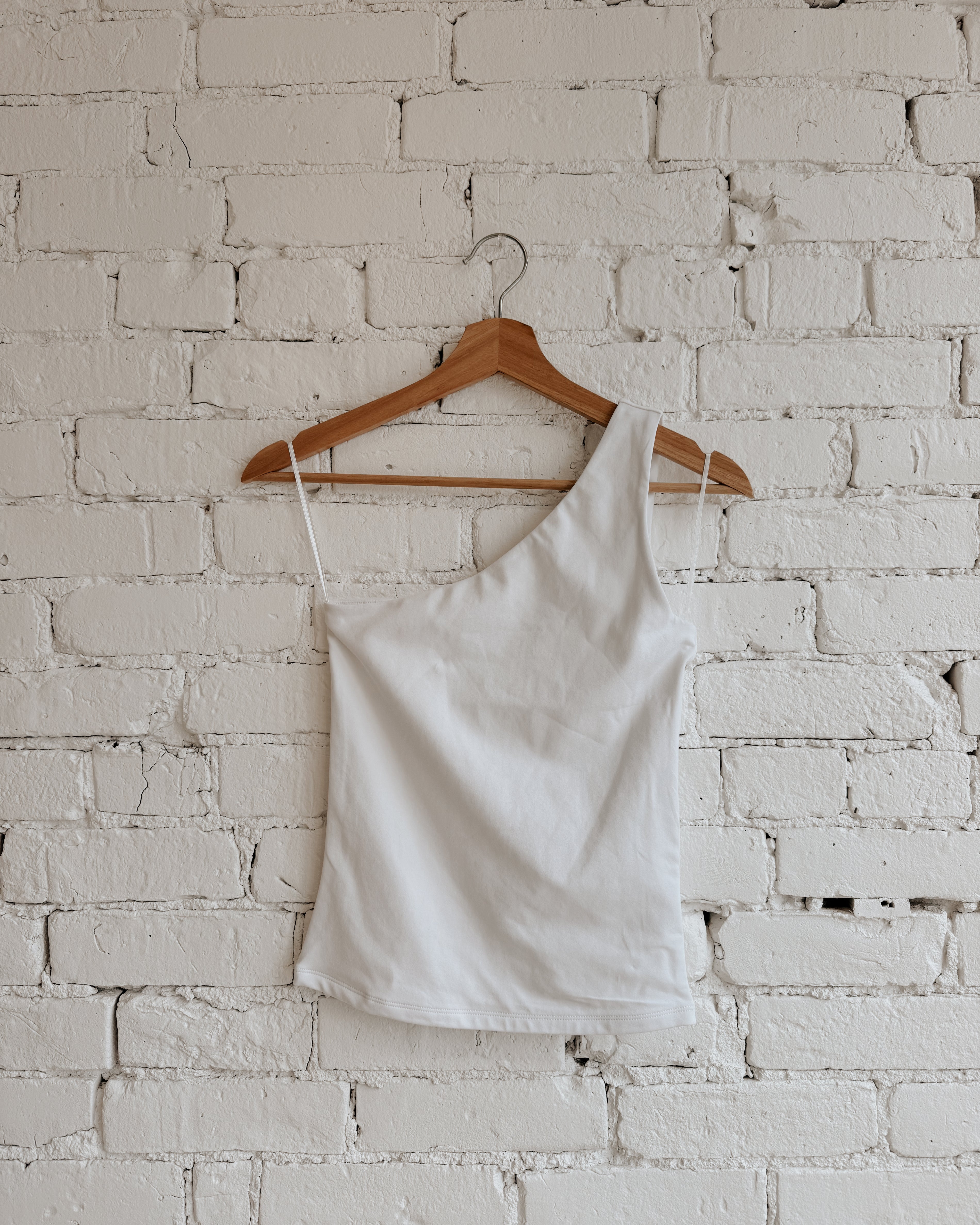 COTTON CORE SUNNY ONE SHOULDER TOP - WHITE
