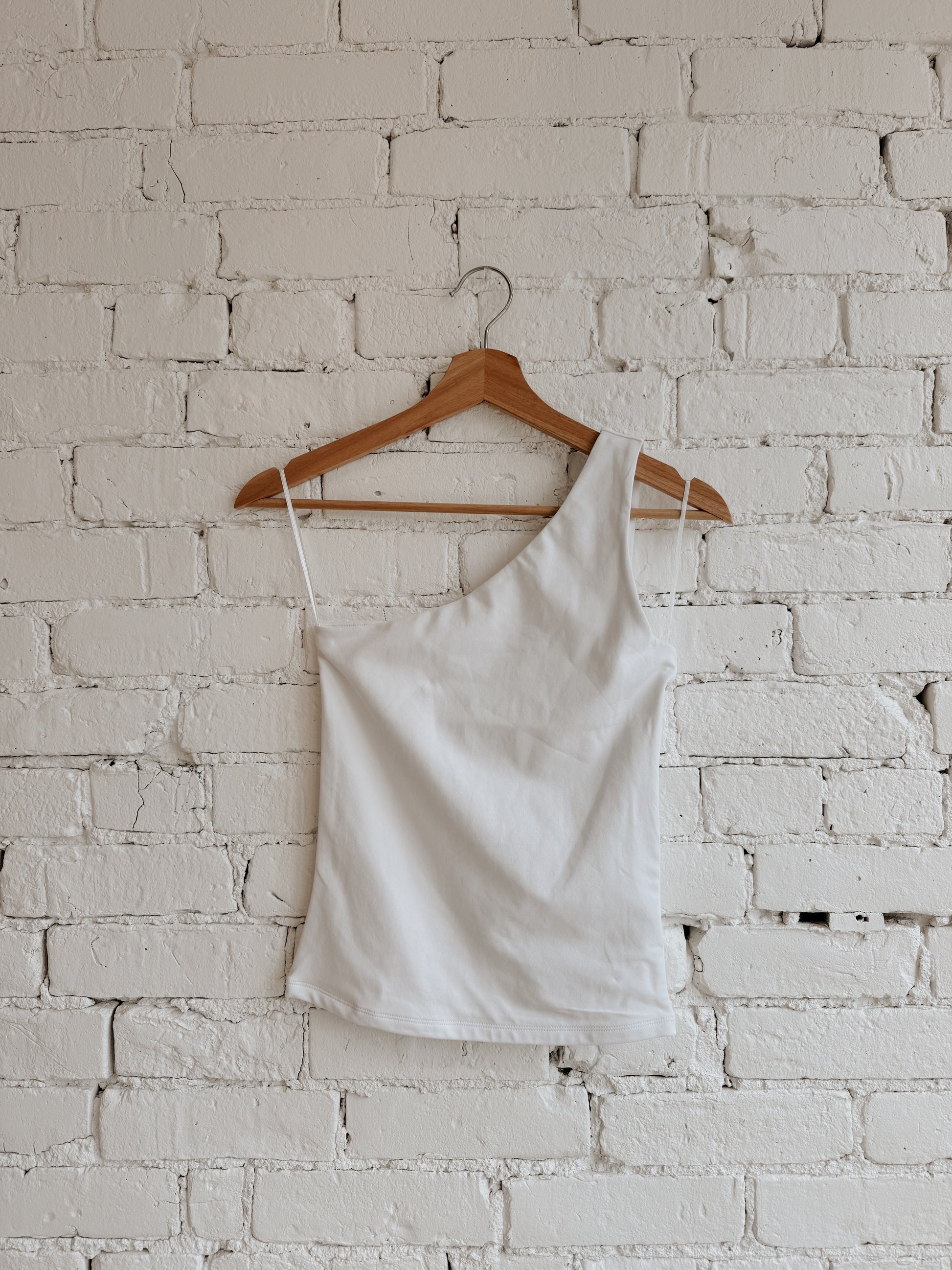 COTTON CORE SUNNY ONE SHOULDER TOP - WHITE