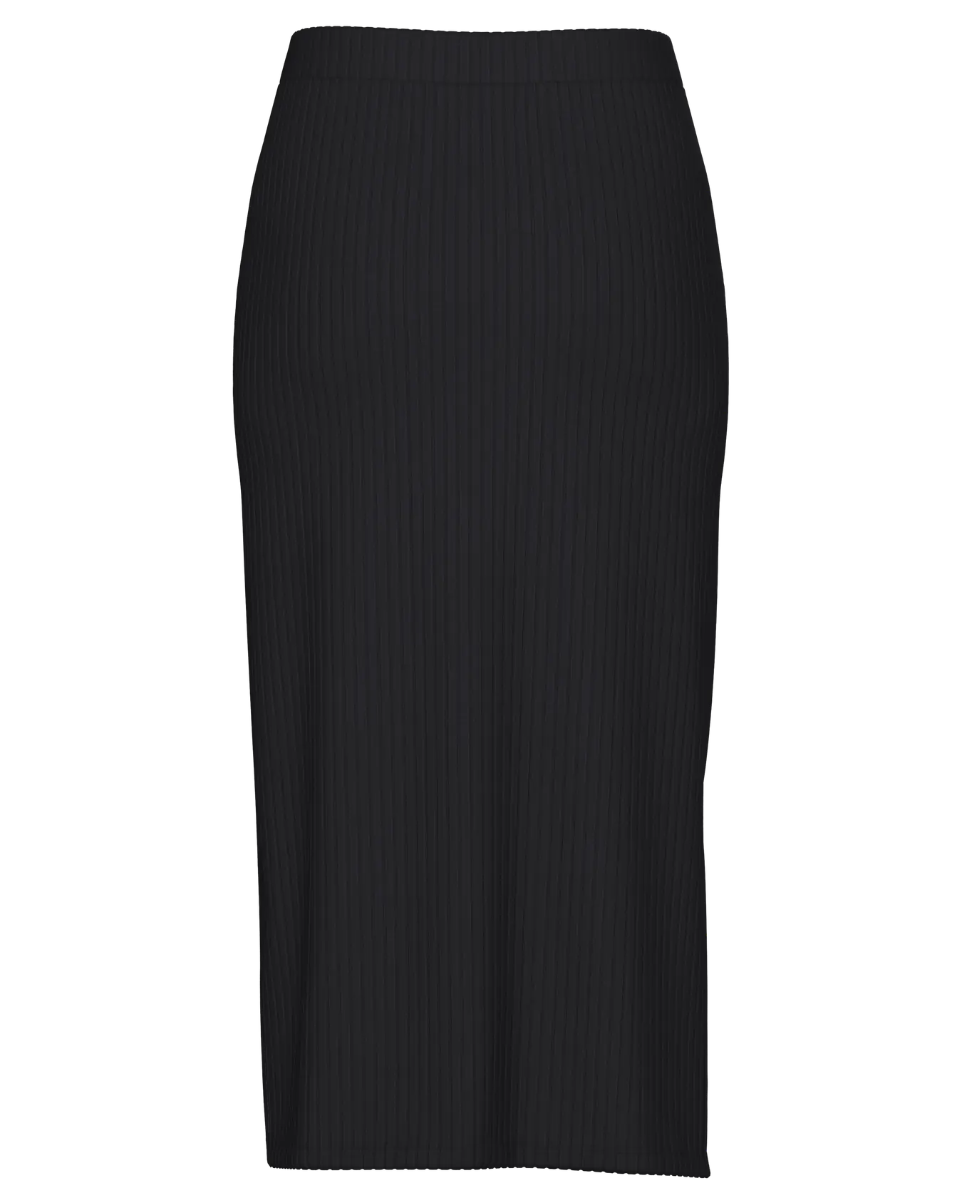 PIECES KYLIE RIBBED MIDI SKIRT - BLACK