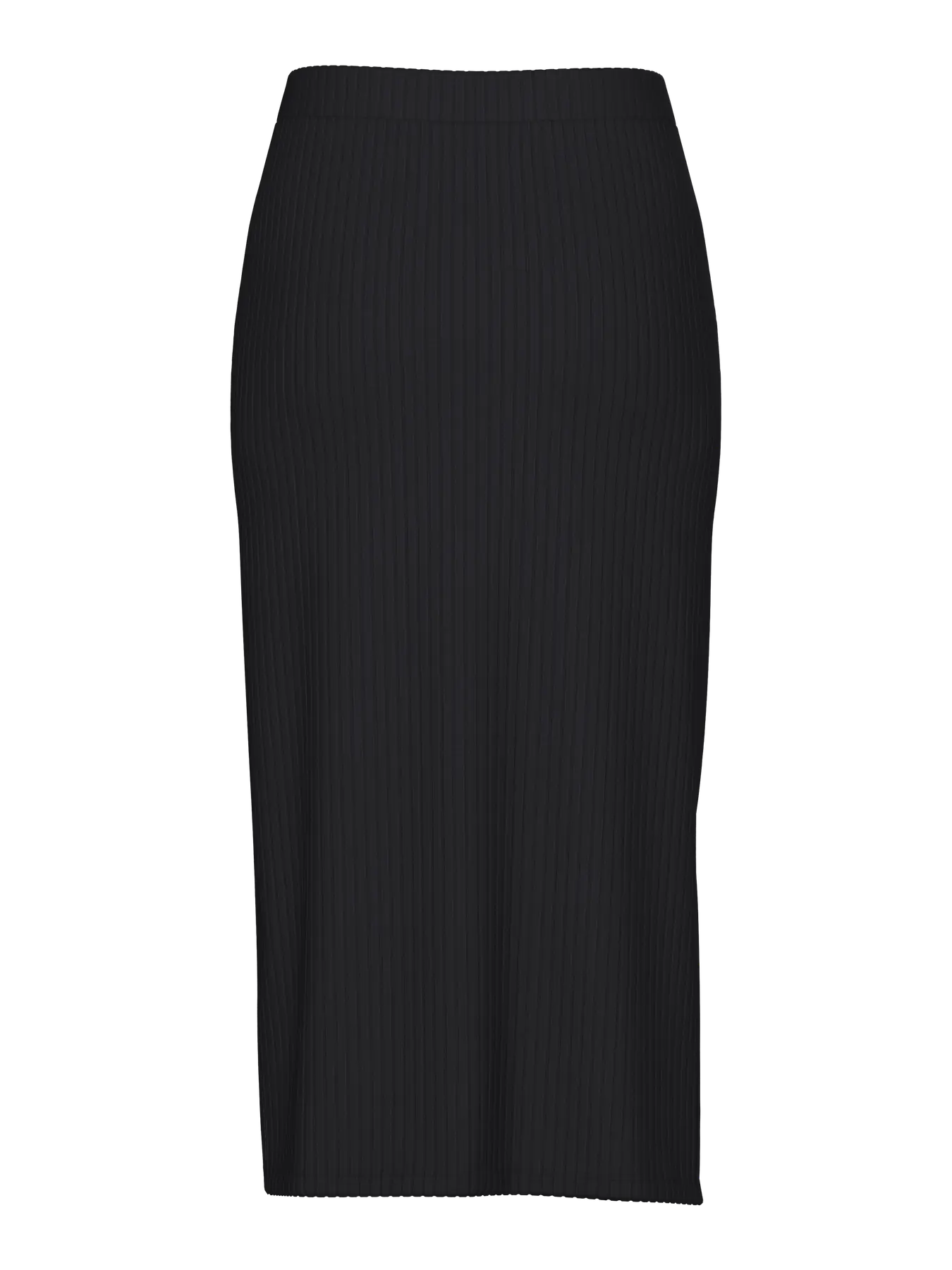 PIECES KYLIE RIBBED MIDI SKIRT - BLACK