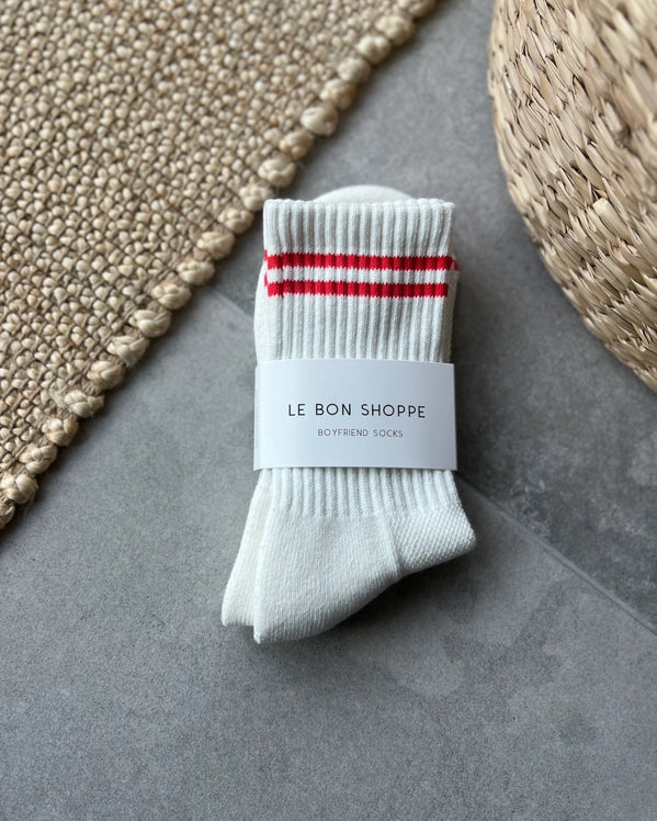 LE BON SHOPPE BOYFRIEND SOCKS - CLEAN WHITE