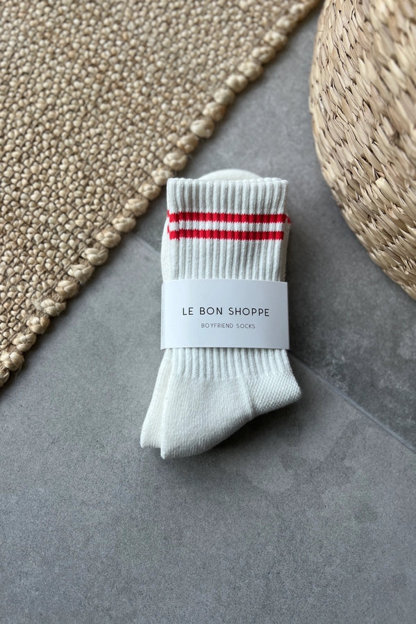 LE BON SHOPPE BOYFRIEND SOCKS - CLEAN WHITE