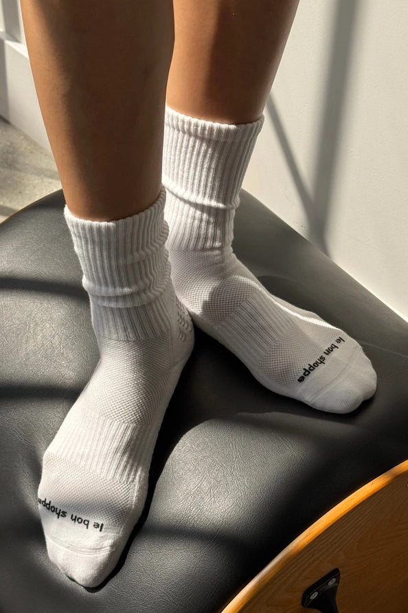 LE BON SHOPPE GYM GRIP SOCKS - WHITE