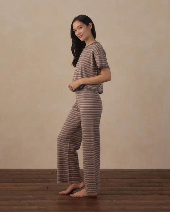 RYLEE + CRU BOXY CROP KNIT TEE - MULTI STRIPE