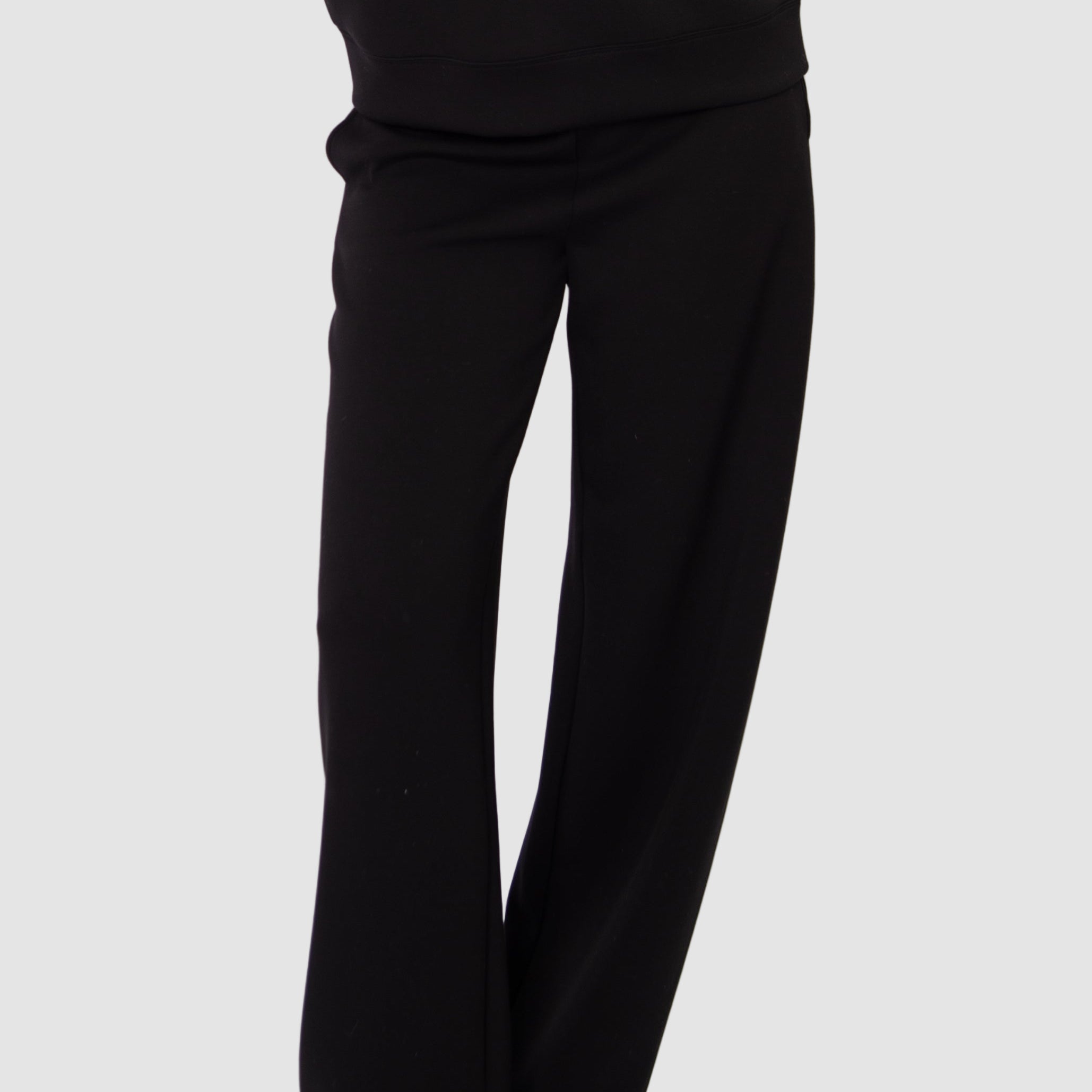 VICTORIA SOFT KNIT STRAIGHT LEG PANTS - BLACK
