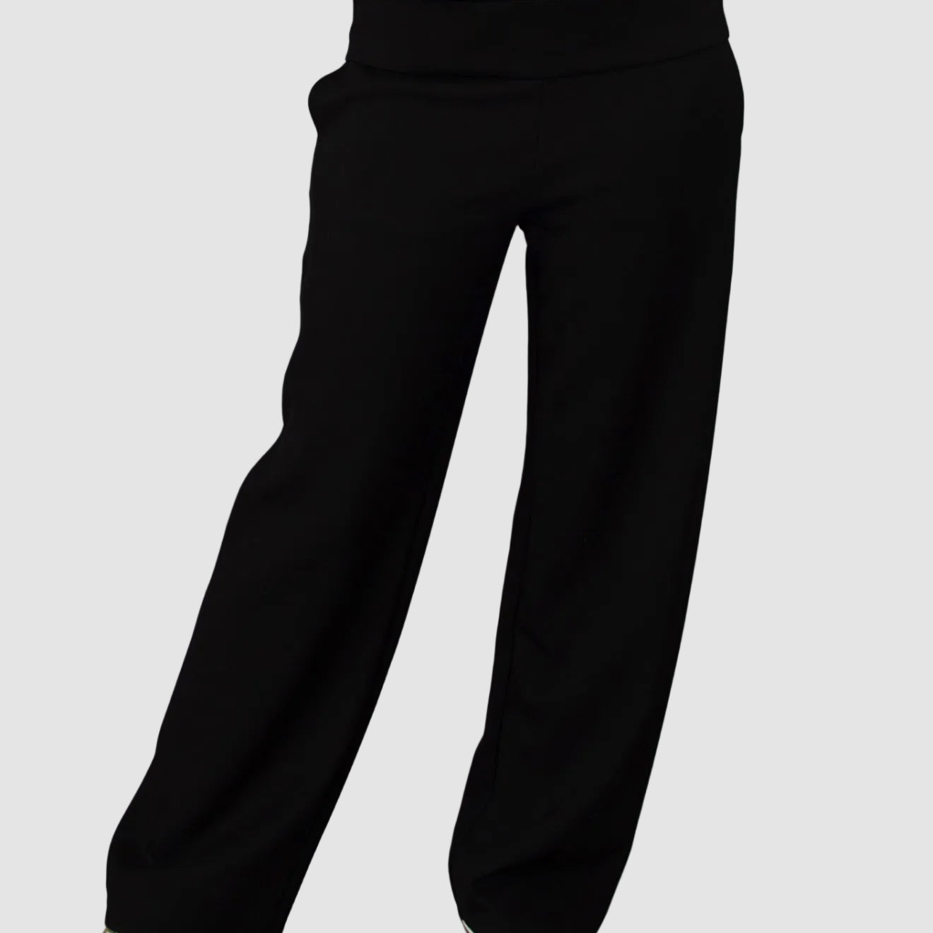 VICTORIA SOFT KNIT STRAIGHT LEG PANTS - BLACK
