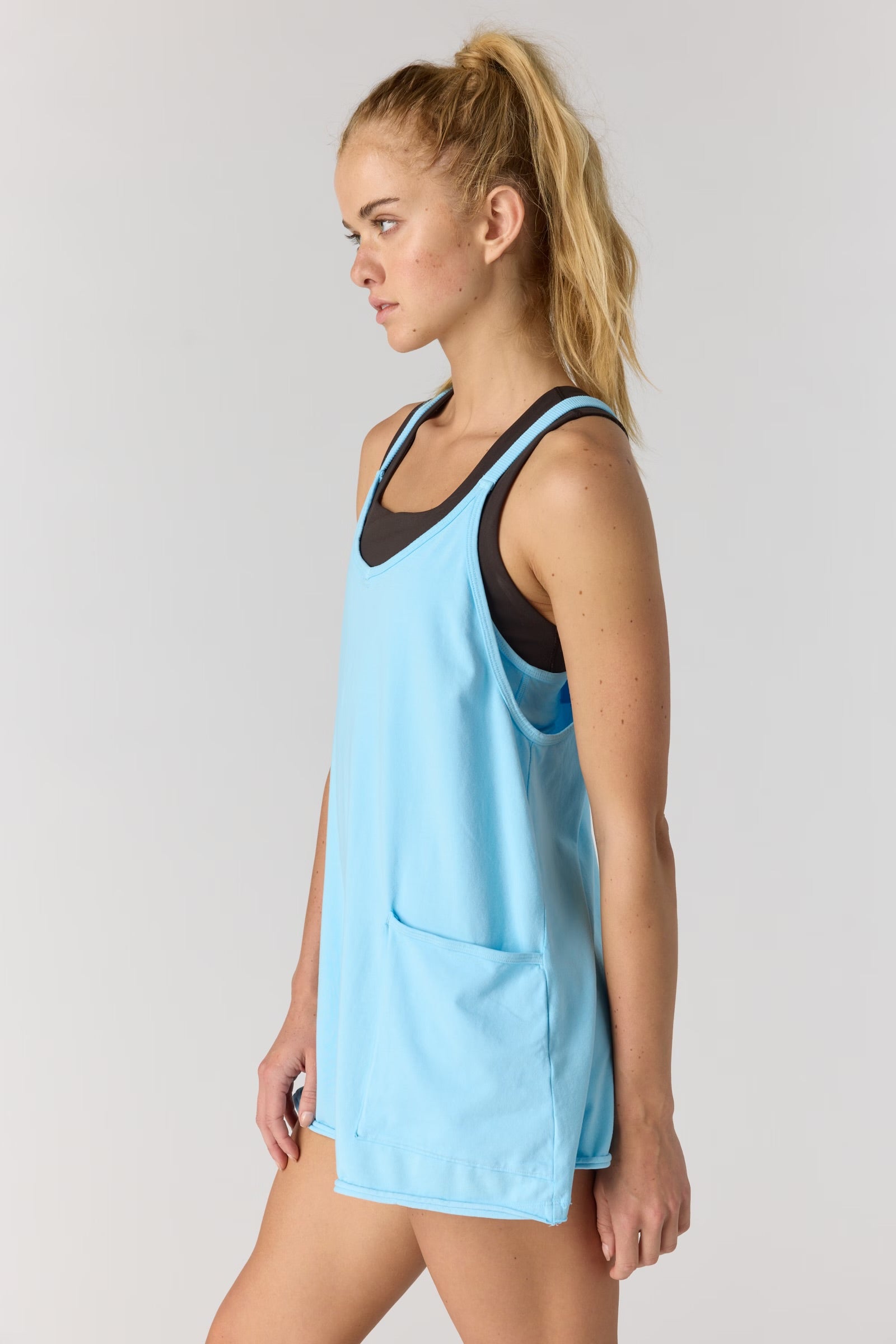 FREE PEOPLE HOT SHOT MINI DRESS - BRIGHT BLUE